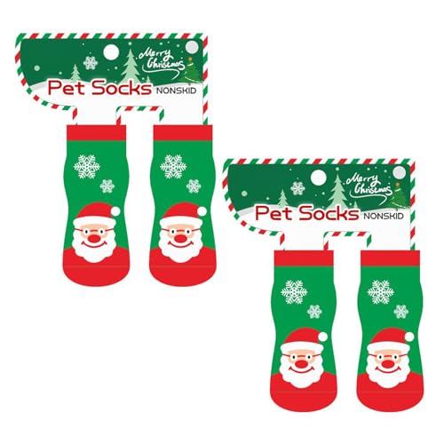 Hxyxbnhno 2 Paar Weihnachts-Hundesocken, rutschfest, weich, bequeme Hundesocken für Feiertage, Festlichkeiten von Hxyxbnhno