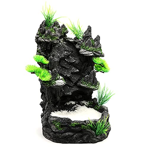 Hxyxbnhno Aquarium Sand Wasserfall Berg Baum Blick Fisch für Dekorationen kleines Gelände Landschaft Ornament für Lebensraum von Hxyxbnhno