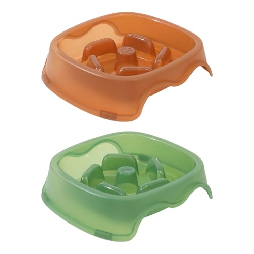 Hxyxbnhno Slow Feeder 2er Set Dish Smooth Square Bowl Fat Creative Slow Feed Cats Bowl von Hxyxbnhno