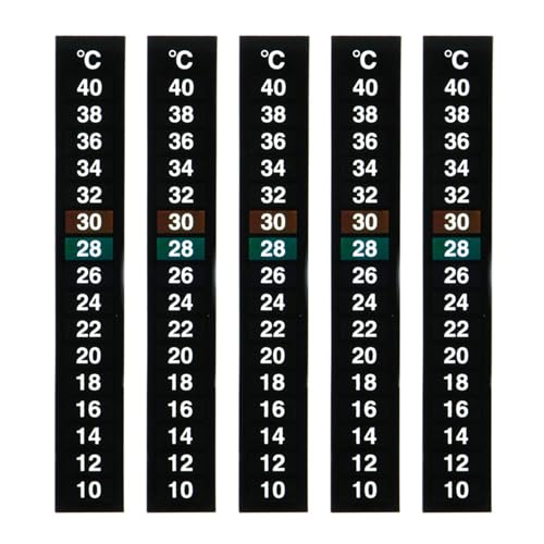 Hxyxbnhno Thermometerstreifen zum Aufkleben, digitale Temperaturanzeige zum Gären, Brauen, Wein, Bier, Aquarien, Fischthermometer, Streifen, 5 Stück von Hxyxbnhno