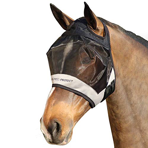 Hy Armoured Protect Half Mask Without Ears Fly Mask Cob Black Grey von Hy