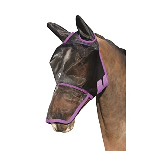 Hy Mesh Full Face with Ears and Nose Fly Mask Full Size Black Grape Royal von Hy