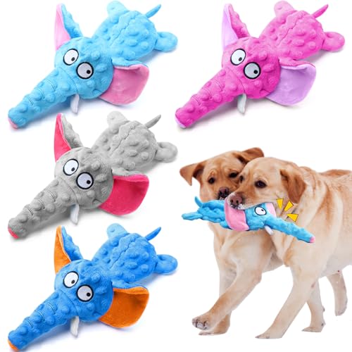 HyDren Quietschendes Hundespielzeug, Hundespielzeug für aggressive Kauer, robustes Plüsch-Hundespielzeug für große Hunde, faltig interaktives Welpenspielzeug für kleine und mittelgroße Hunde von HyDren