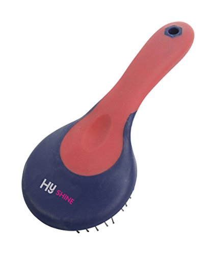 HySHINE Pro Groom Mähnen- und Schweifbürste, Marineblau/rot von HySHINE