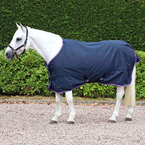 HySignature Lightweight 0g Turnout Rug 5ft3 Navy Red Blue von HySignature