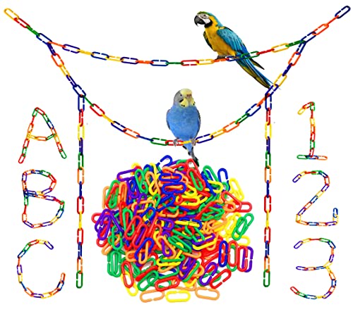 Hyamass 200 Stück Rainbow Link C-Clips Haken Kettenglieder C-Links Kinder Lernspielzeug Kleintier Ratte Papageien Vogel Spielzeug von Hyamass