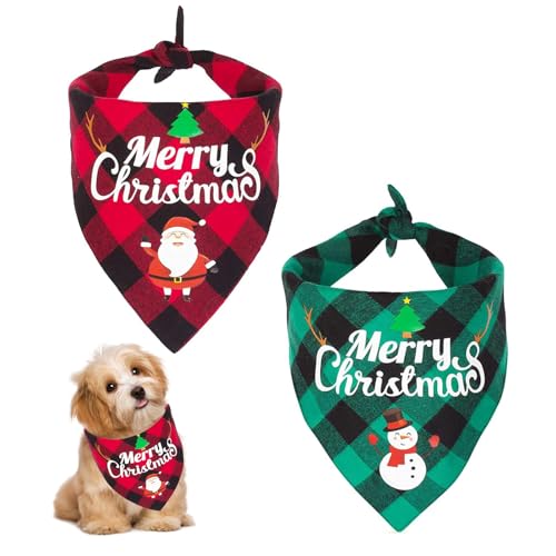 Weihnachten Haustier Schal 2 Stück, Weihnachten Hunde Halstuch, Weihnachten Hund Halstuch Haustier, Haustier Weihnachten Bandana, für Hunde Und Katzen, Haustier Weihnachten KostüM Dekoration (A) von Hyfkjdm