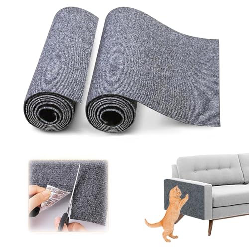 30x100CM Selbstklebend Kratzmatte Katze 2 Stück,Kratzmatte für Katzen,Kratzbrett Katzen kratzschutz,Selbstklebende kratzmatte Katzen für Couch Sofa DIY Kratzbaum Klettern Pad von Hyfkjdm