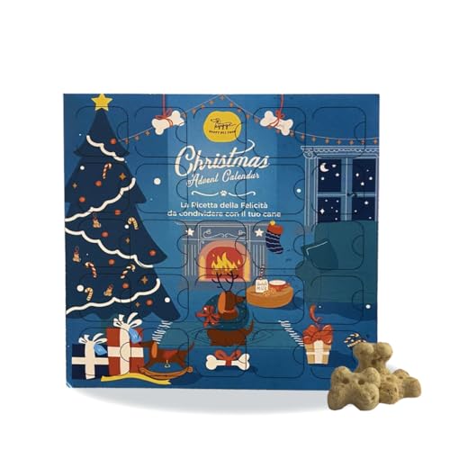 Adventskalender: Natürliche Hundekekse Apfel, Kokosnuss und Mandeln | Lecker, gesunder und weihnachtlicher Hundesnack | Erleben Sie die Magie von Weihnachten mit Ihrem Hund | 24 Stück - 70 g | Hygge von Hygge