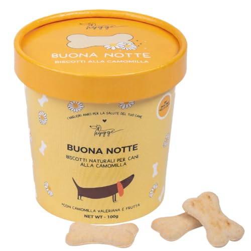 Hygge Dog® Kekse für Hunde Gute Nacht | 100% natürliche Kekse Baldrian Kamille | Prämien für Hunde geeignet für Training | alle Größen und Alter | Vorrat für 1 Monat, 100 g von Hygge