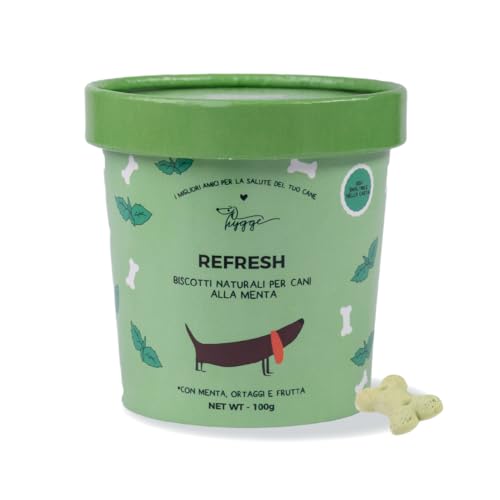 Hygge Dog® Refresh-Kekse für Hunde, 100% natürlicher Minzgeschmack für Mundgeruch und Plaque, ideal für Training, für alle Größen und Altersgruppen, 1 Monat, 100 g von Hygge