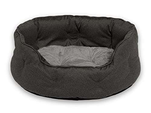 Hyggins Dreamer Nest Hundebett | Wendekissen orthopädisch | waschbar | Boden wasserabweisend (M 57 x 47cm, dunkelgrau) von Hyggins