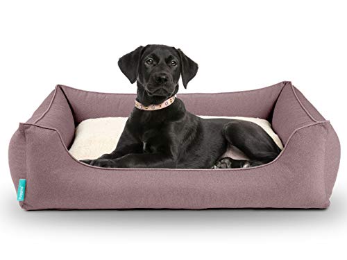 Hyggins Dreamer Perfect Hundebett | Wendekissen orthopädisch | Bezug abnehmbar und waschbar | Boden wasserabweisend (S 60 x 44cm, Altrosa)… von Hyggins