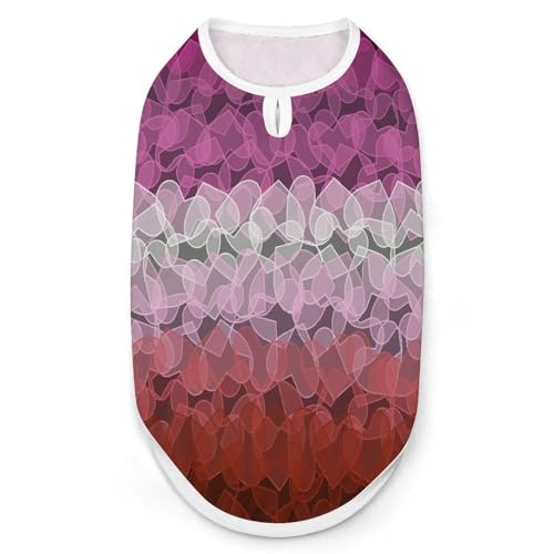 Bedruckte Kleidung für Haustiere, Motiv: Lesbische Flagge von Herzen, cooles Welpen-Shirt für kleine, mittelgroße und große Haustiere, Hunde und Katzen, Größe M Bedruckte Kleidung für Haustiere, Motiv: Lesbische Flagge von Herzen, cooles Welpen-Shirt für kleine, mittelgroße und große Haustiere, Hunde und Katzen, Größe M von Hyghfg