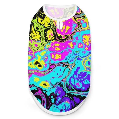 Psychedelic Bright Marbling Pet Printed Clothes,Pet T Shirts,Cool Puppy Shirts for Small,Medium and Large Pet Dogs Cats M von Hyghfg