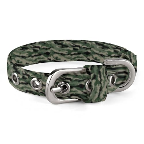 Verstellbares Hundehalsband mit Camouflage-Muster, bequemes Haustierhalsband für kleine bis mittelgroße Hunde von Hyghfg