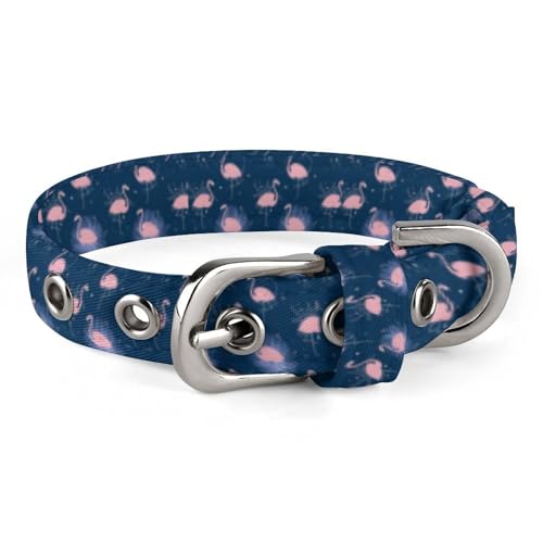 Verstellbares Hundehalsband mit exotischen Flamingos, bequemes Haustierhalsband für kleine bis mittelgroße Hunde von Hyghfg