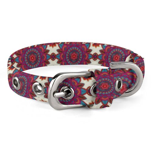 Verstellbares Mandala-Boho-Hundehalsband, handgezeichnet, bequemes Haustierhalsband für kleine bis mittelgroße Hunde von Hyghfg