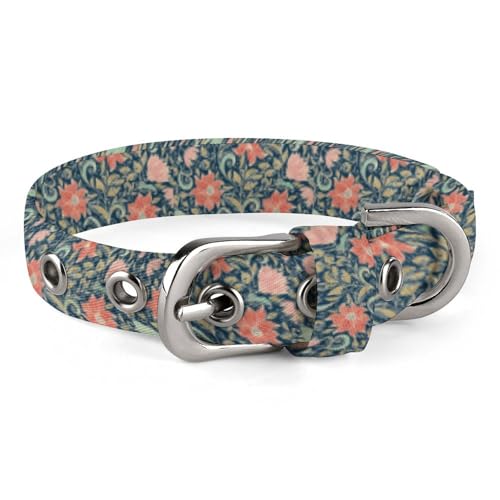 Verstellbares Vintage-Hundehalsband mit Blumenranke, bequemes Haustierhalsband für kleine bis mittelgroße Hunde von Hyghfg