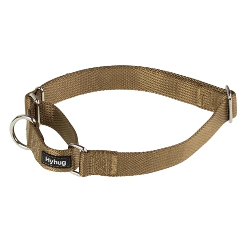 Hyhug Pets Martingale Hundehalsband, farbecht, Robustes Trainingshalsband ohne Schnalle, sanfte Kontrolle, Anti-Ausbruch. Service-Hundehalsbänder für alle Welpen, einfarbig, Armee-Gelb, Größe L von Hyhug