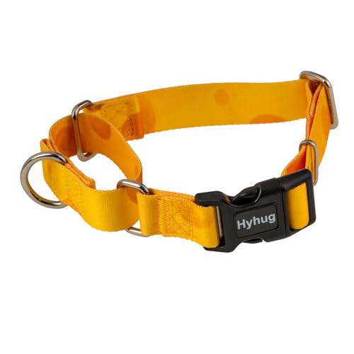 Hyhug Pets Verstellbares Martingale-Hundehalsband mit Schnellverschluss-Schnalle, farbecht, strapazierfähig, Anti-Ausbruch, Training, rutschfest, Welpenhalsband, Käse, Größe S von Hyhug