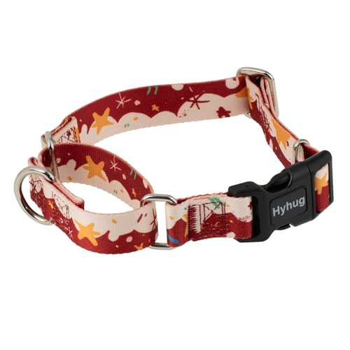 Hyhug Pets Verstellbares Martingale-Hundehalsband mit Schnellverschluss-Schnalle, farbecht, strapazierfähig, Anti-Ausbruch, Training, rutschfestes Welpenhalsband (Stern, XXS von Hyhug