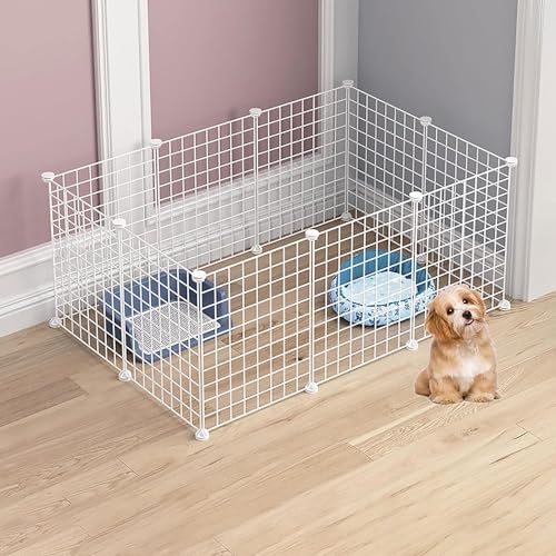 MekUk Katzenhaus Katzenkäfig – Katzenkäfig, Laufstall for den Innenbereich, Katzenhütten, Katzengehege, Hundekäfige, Frettchenkäfig, Hundekäfige, leicht zu reinigen(Bianco,111x75x47cm) von HynJGih