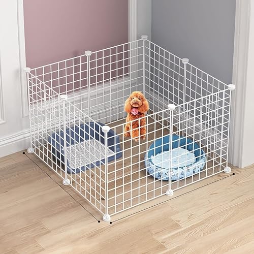 MekUk Katzenhaus Katzenkäfig – Katzenkäfig, Laufstall for den Innenbereich, Katzenhütten, Katzengehege, Hundekäfige, Frettchenkäfig, Hundekäfige, leicht zu reinigen(Bianco,75x75x47cm) von HynJGih