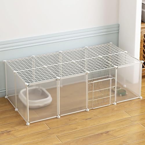 MekUk Katzenhaus Katzenkäfig – Katzenkäfige for den Innenbereich, Katzenlaufstall, Katzengehege, Frettchenkäfig, Hundekäfige, Katzenhütten, leicht zu reinigen, for 1–3 Katzen(147x75x47cm) von HynJGih