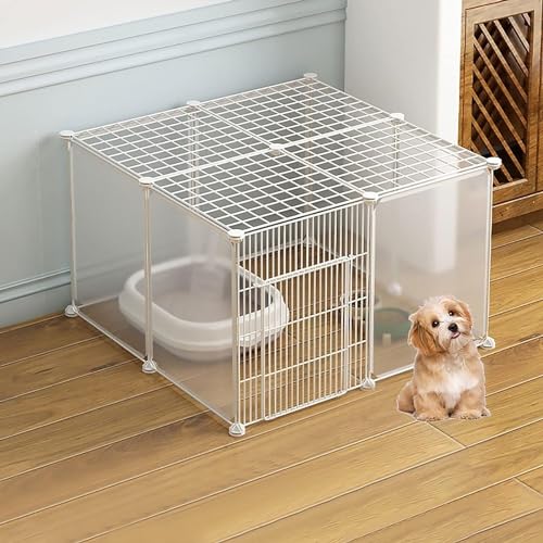 MekUk Katzenhaus Katzenkäfig – Katzenkäfige for den Innenbereich, Katzenlaufstall, Katzengehege, Frettchenkäfig, Hundekäfige, Katzenhütten, leicht zu reinigen, for 1–3 Katzen(75x75x47cm) von HynJGih