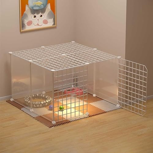 MekUk Katzenhaus Katzenkäfig – Katzenlaufstall, Katzengehege, Katzenkäfig, Hundekäfig, Welpenkäfig, leicht zu reinigen – for Katzen, Hasen, Chinchillas(75x75x47cm) von HynJGih