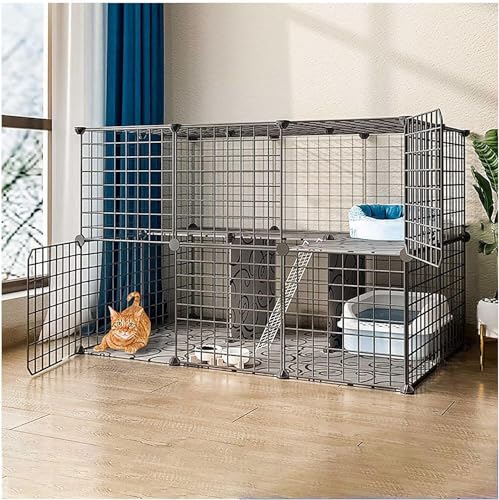 MekUk Katzenhaus Katzenlaufstall – for große Hunde, Frettchenkäfig, Haustierlaufstall for den Innen- und Außenbereich – for kleine Tiere, Welpen, Kätzchen, Hasen von HynJGih