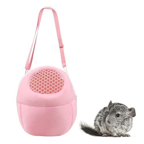 Haustier-Tragetasche, tragbarer Reiserucksack, atmungsaktiv, für kleine Haustiere, Igel, Hamster, Zucker, Chinchilla, Meerschweinchen, Rosa von Hypeety