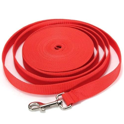 Hypeety Hundeleine, Hundezubehör, Hundekette für Hunde und Welpen, strapazierfähig, Nylon, 20 m, Rot von Hypeety