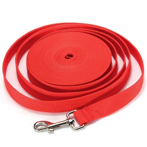 Hypeety Hundeleine, Hundezubehör Hundekette für Hunde und Welpen, strapazierfähig, Nylon, 12 m, Rot von Hypeety