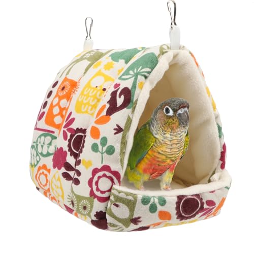 Hypeety Vogelhängemattennest Papageien, Winter, warmes Nest Haus, bequemes Plüsch-Vogelbett für Käfig, Winter, Vogelversteck, Hütte für Nymphensittiche, Wellensittiche, Sittiche, Lovebirds Conures von Hypeety