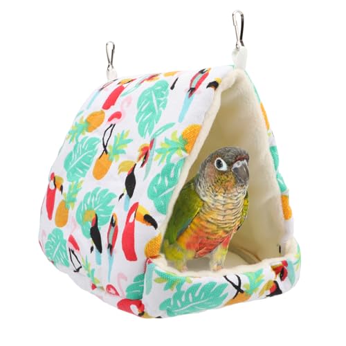 Hypeety Vogelhängemattennest Papageien, Winter, warmes Nest Haus, bequemes Plüsch-Vogelbett für Käfig, Winter, Vogelversteck, Hütte für Nymphensittiche, Wellensittiche, Sittiche, Lovebirds Conures von Hypeety