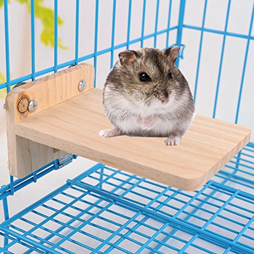 Pet Wooden Small Animals Platform Bird Barch Playground Mouse, Totoro, Zwerghamster, Chinchilla, Rennmäuse, Pfotenschleifkäfig Zubehör von Hypeety