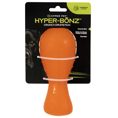 Hyper Pet Hyper-Bonz Drumstick mit Truthahn-Duft, interaktives Hundespielzeug, 15,2 cm lang, für alle Rassengrößen von Hyper Pet