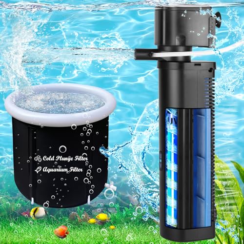 Kalttauchwannenfilter, Aquariumfilter, passend für 300–1000 Gallonen Cold Pod, Eisbad, Whirlpool, Poolfilter, plissiertes Wasser, Poliermedien, U-V, Sanitär-Filtrationssystem, grün, sauber, hält von Hypool