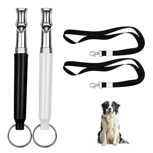 Hyxodjy 2 Stück Hundepfeife, Hunde Pfeife mit Lanyard Hochfrequenz Hundepfeife Hundetraining Hundepfeifen Ultraschall Hundepfeife Professionelle Hundepfeifen für Effektives Hundetraining von Hyxodjy