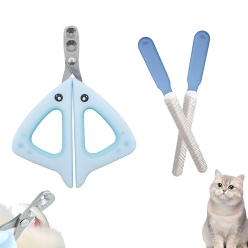 Hyxodjy Krallenschere Katzen, Profi Katzen Krallenschneider Krallenschere Katzen mit Schutz Krallenschere mit Positionierloch Katzen Nagelschere Katzen Krallenschneider für Kleintiere Welpen Katzen von Hyxodjy