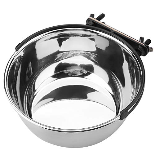 Hztyyier Futter Wasser Feeder, Edelstahl Käfig Zwinger Hängenapf Tierfutter Wassernapf mit Klemmhalter für Kleintier Frettchen Kaninchen(m) von Hztyyier