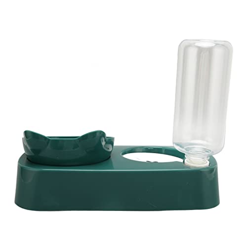 Pet Water Food Bowls, Giftfrei, Verhindert Rutschen, Abnehmbares, Automatisches PP-Material, Katzen-Wasserflasche, Futternapf-Set, Erhöht für Welpen und Mittelgroße Hunde (Dunkelgrün) von Hztyyier