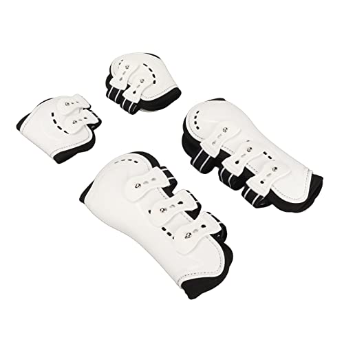 Pferdesehnenstiefel, Strapazierfähige, Atmungsaktive, Verstellbare, Weiße Pferdestiefel mit Offener Vorderseite für das Training (4,5 kg) von Hztyyier