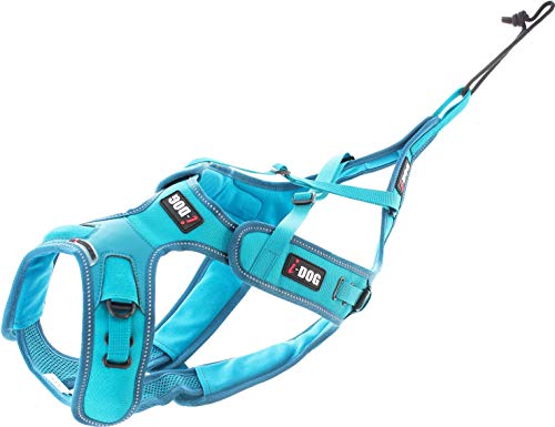 I-dog Verstellbares Geschirr Canicross X-Back Phoenix ALM, Blau (M) von I-dog