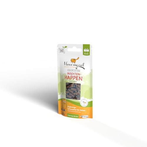 I Love My Cat Hypoallergene, Gesunde, Getreidefreie Snacks für Katzen mit Insekten, gut bekömmlich, kohlenhydratarm und ohne künstliche Zusatzstoffe - 50 g. von I love my cat NATURAL CAT FOOD