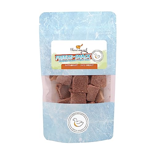 Freeze-Snack für Katzen - Entenbrust. Gefriergetrocknete Katzensnacks von I Love My Cat - 25g. Getreidefreie Katzen Leckerlies, kohlenhydratarm und leicht verdaulich. Unterstützt den Muskelaufbau. von I love my cat NATURAL CAT FOOD