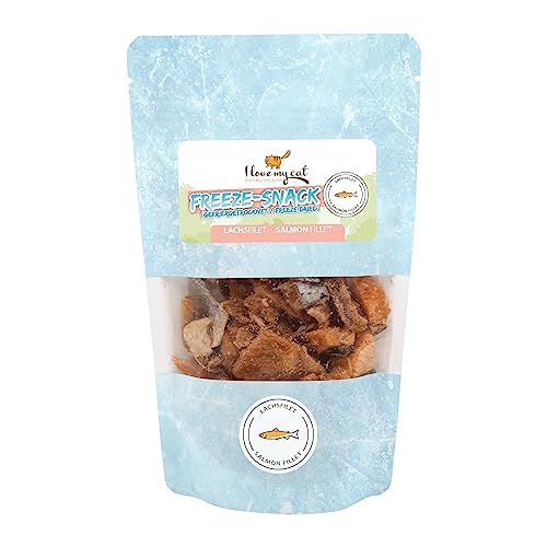 I Love My cat Freeze-Snack für Katzen Lachsfilet (gefriergetrocknet) 25 g Gesunde Snacks für Katzen, frei von künstlichen Zusätzen. Natürliche Katzenleckerlies. von I love my cat NATURAL CAT FOOD