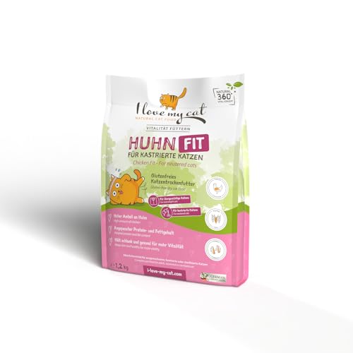 I Love My cat Trockenfutter mit Huhn (Light) für sterilisierte und übergewichtige Katzen - 1,2 kg. Diät-Katzenfutter mit Taurin. Stärkt das Immunsystem. von I love my cat NATURAL CAT FOOD